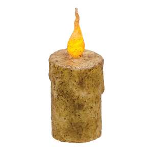 Twisted Flame Pillar - Burnt Ivory - 5"