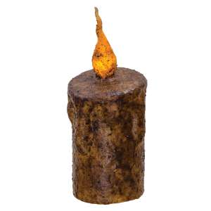 Twisted Flame Pillar - Burnt Mustard - 5" #84567