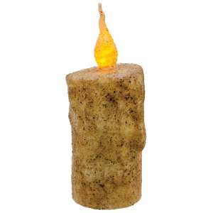 Twisted Flame Pillar - Burnt Ivory - 6" #84568