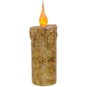 6.75" Twisted Flame Pillar - Burnt Ivory;