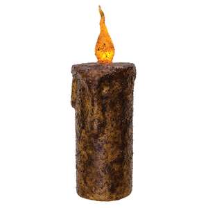 Twisted Flame Pillar - Burnt Mustard - 6.5"