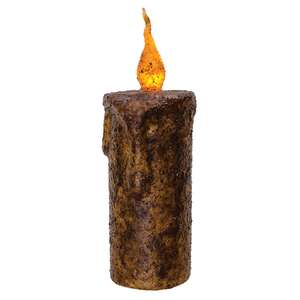 Twisted Flame Pillar - Burnt Mustard - 6.5" #84571