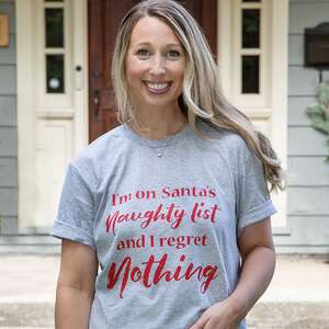 I'm On Santa's Naughty List, Heather Gray L128XXL