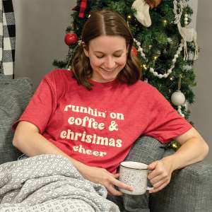 Runnin' On Coffee & Christmas Cheer, Heather Red L130