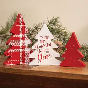 Most Wonderful Time Christmas Tree Sitters, 3/Set 37163;