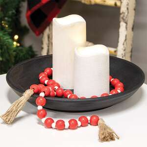 Red & White Bead Garland w/Tassel 37168