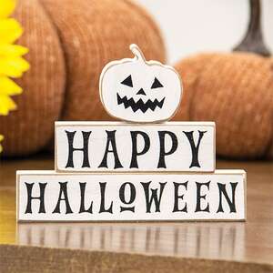 Happy Halloween & Pumpkin Blocks, 3/Set 37176