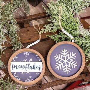 Beaded Round Snowflakes Hanger, 2 Asstd. 37182;