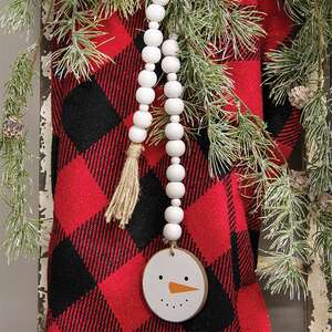 Snowman Head Ornament Beaded Garland 37209;