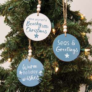 Beachy Little Christmas Ornament, 3 Asstd. 37217