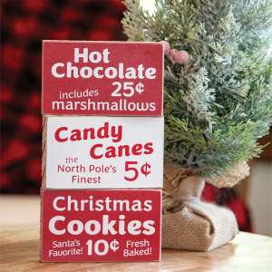 Candy Canes, Hot Chocolate or Cookies Block, 3 Asstd. 37237