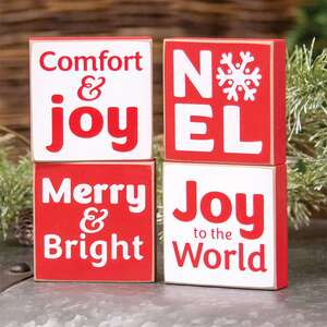 Joy to the World Square Block, 4 Asstd. 37239