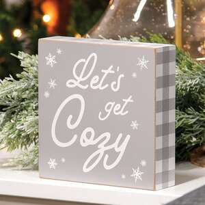 Let's Get Cozy Wooden Box Sign 37244