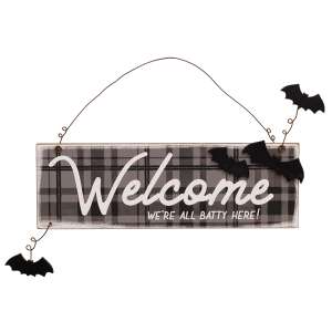 We're All Batty Here Sign Ornament #37269