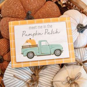Meet Me in the Pumpkin Patch Blue Pumpkin Truck Layered Box Sign 37283;