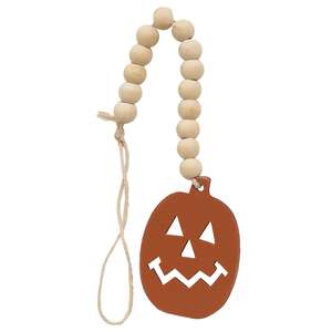 Natural Beaded Jack O Lantern Ornament