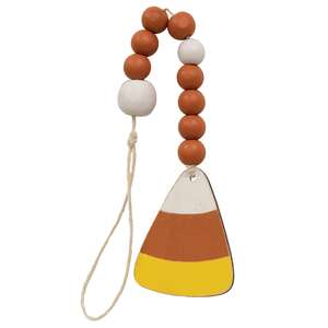 Orange & White Beaded Candy Corn Ornament;