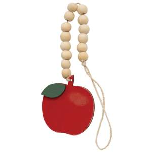 Natural Beaded Apple Ornament #37344