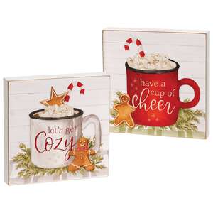 Cup of Cheer Mini Box Sign, 2 Asstd. #37376