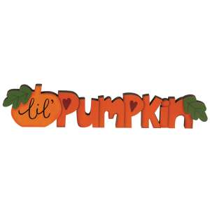 Lil Pumpkin Wooden Cutout Word Sitter #37481