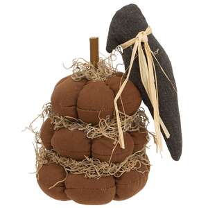 Stuffed Pumpkin Stack with Primitive Crow