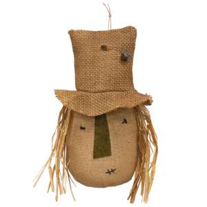 Primitive Scarecrow Hanger with Burlap Hat #CS38823