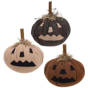 Stuffed Mini Primitive Jack O Lantern, 3 Asstd.