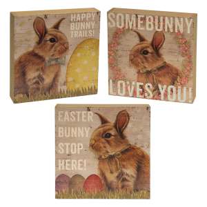 Easter Bunny Box Sign - 3 asst. #33961