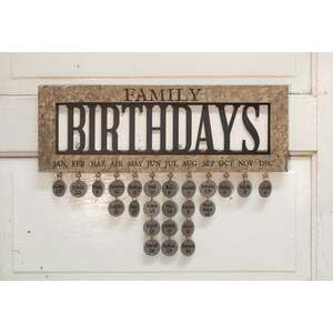 Framed Family Birthday Calendar;