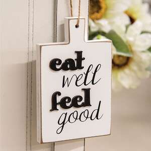 Distressed Eat Well Feel Good Cutting Board Ornament