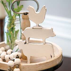 3/Set, Shabby Chick Farm Animal Stacking Sitters
