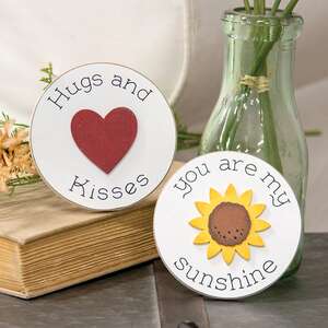 You Are My Sunshine Mini Round Easel Sign, 2 Asstd. #35888