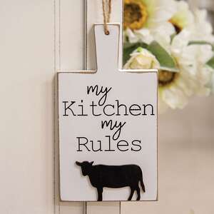 Distressed My Kitchen My Rules Cutting Board Ornament