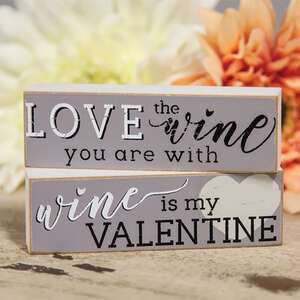 Wine is My Valentine Mini Block, 2 Asstd.