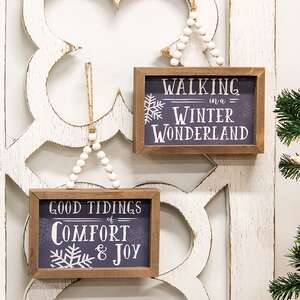Winter Wonderland Frame w/Beaded Hanger, 2 Asstd. 37183;