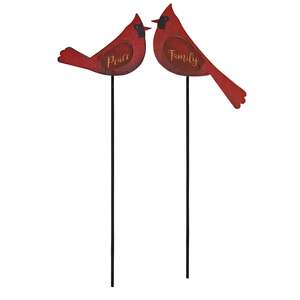 Family & Peace Cardinal Wooden Plant Stake, 2 Asstd.