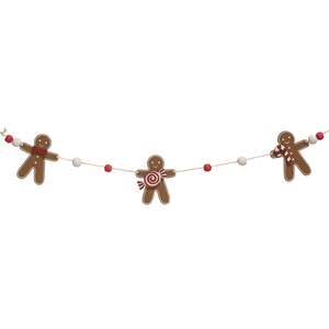 Wooden Gingerbread & Beads Garland