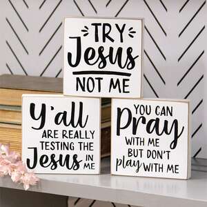 Try Jesus Not Me Square Block, 3 Asstd. 37444