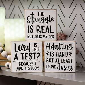 The Struggle Is Real Square Block, 3 Asstd. 37445;