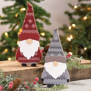 Layered Wooden Sweater Gnome Sitter, 2 Asstd. 37459;