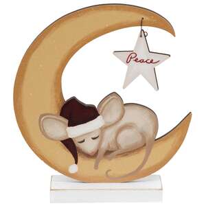 Peaceful Winter Moon Mouse on Base