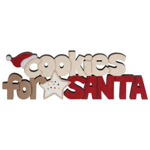 Cookies for Santa Wooden Cutout Word Sitter #37475