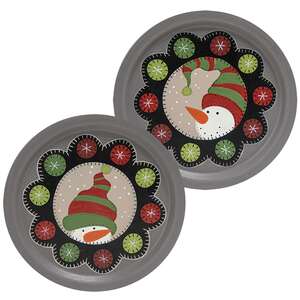 Snowman Penny Mat Plate, 2 Asstd.