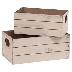 2 Set, Distressed Wooden Mini Crates