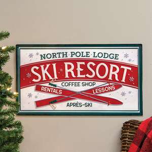 North Pole Lodge Ski Resort Metal Sign 60463;