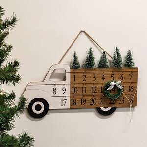 Woodland Tree Truck Christmas Calendar Hanger 91149;
