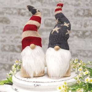 CS38409 Americana Gnome w/Flag Knit Hat, 2 Asstd.;