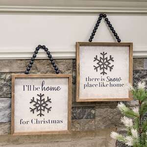Snow Place Like Home Beaded Framed Sign, 2 Asstd. 35650;