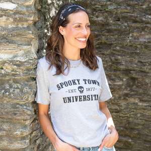 Spooky Town University T-Shirt, Heather Gray L119
