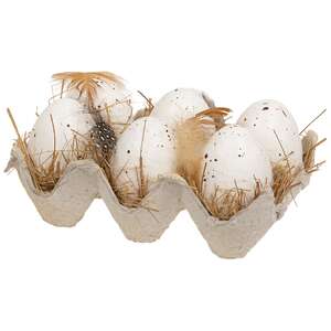 6 Set, Natural Speckled Eggs in Crate #SHNE4002